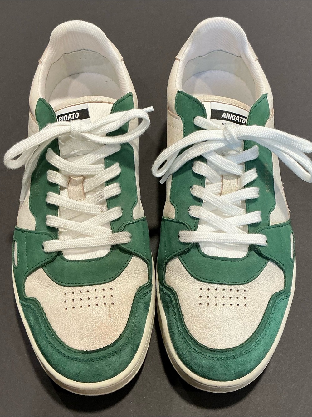 Axel Arigato Dice Lo Green White Leather Sneakers Men’s Size 10.5